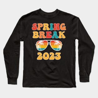 Groovy Spring Break 2023 School Family Beach Vacations Long Sleeve T-Shirt